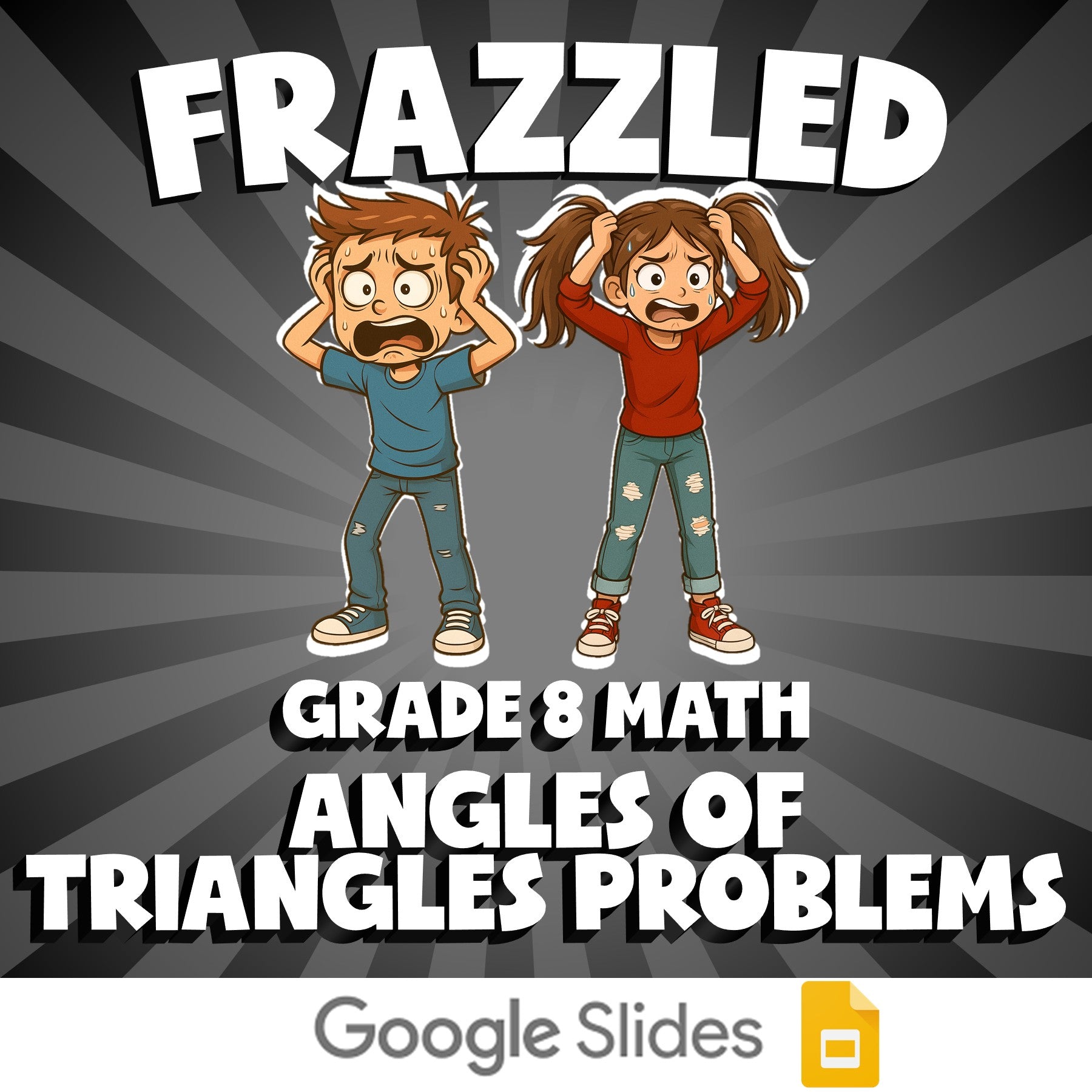 Angles of Triangles Problems FRAZZLED Math Game - No Prep Grade 8 Review