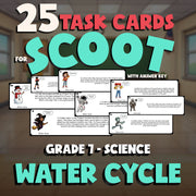 Water Cycle SCOOT TASK CARDS Science Game - No Prep Grade 7 Review Activity