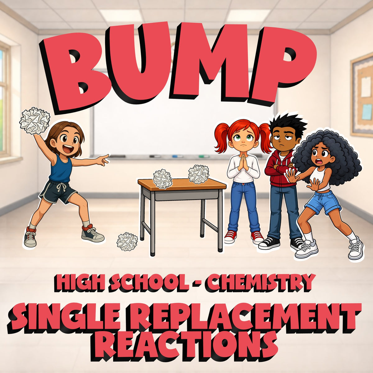 Single Replacement Reactions BUMP Science Game - No Prep Chemistry Review
