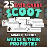 Waves & Their Properties SCOOT TASK CARDS Science Game - No Prep Grade 8 Review