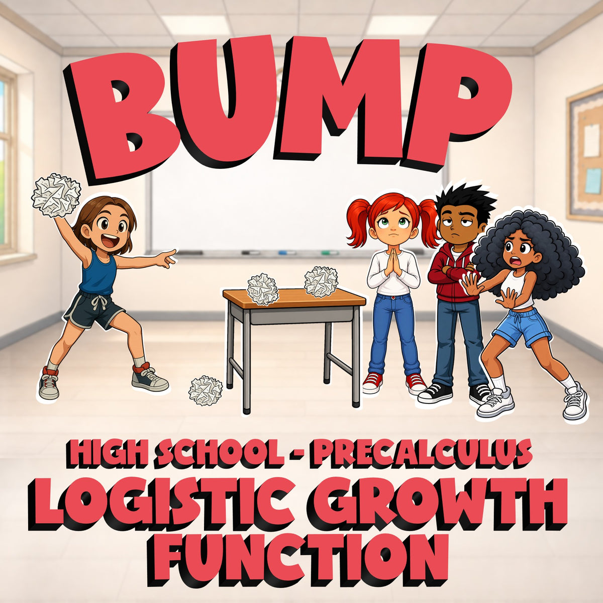 Logistic Growth Function BUMP Math Game - No Prep PreCalculus Review Activity