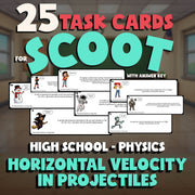 Horizontal Velocity in Projectiles SCOOT TASK CARDS Science Game - Physics