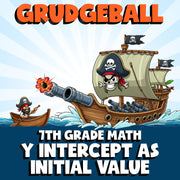 Y Intercept as Initial Value GRUDGEBALL Math Game - No Prep Grade 7 Review