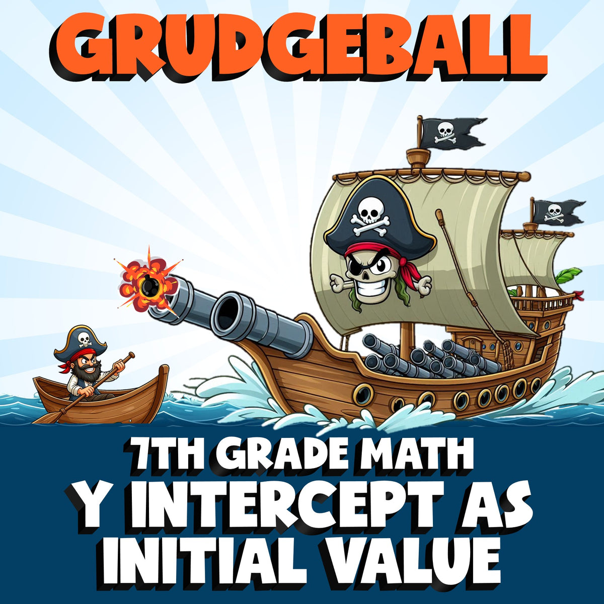 Y Intercept as Initial Value GRUDGEBALL Math Game - No Prep Grade 7 Review