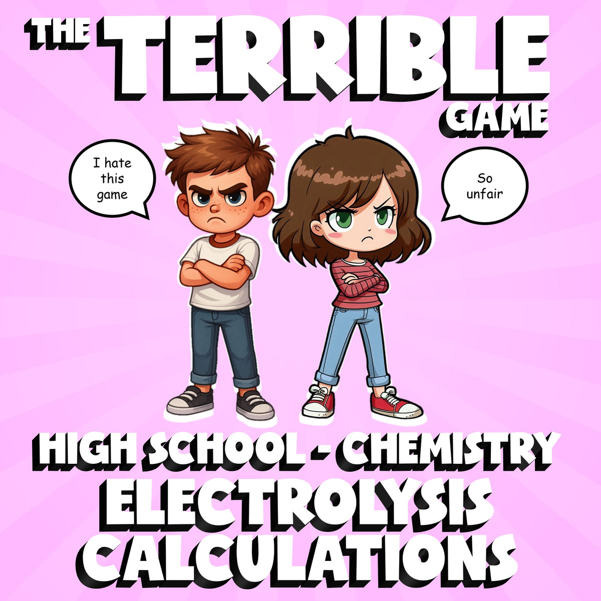 Electrolysis Calculations THE TERRIBLE GAME - No Prep Chemistry Science Review