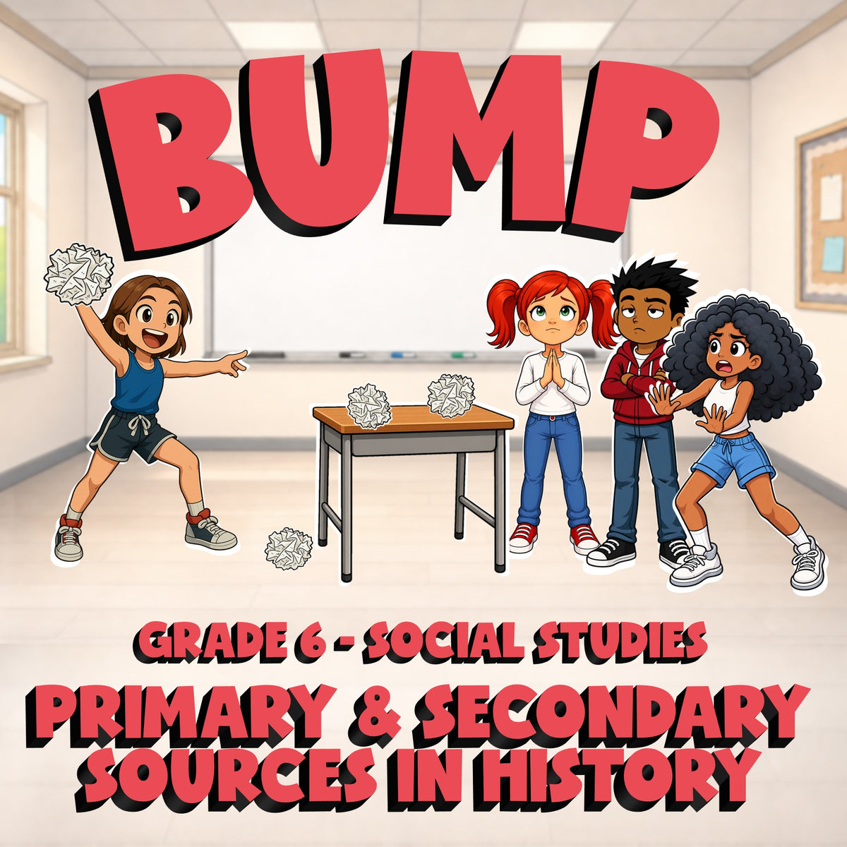 Primary & Secondary Sources in History BUMP Socials Game - No Prep Grade 6