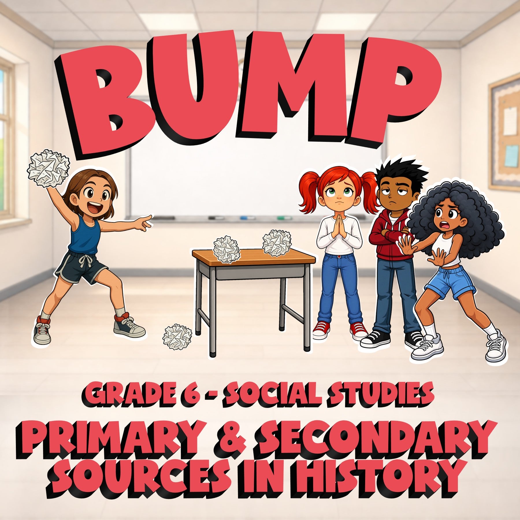 Primary & Secondary Sources in History BUMP Socials Game - No Prep Grade 6