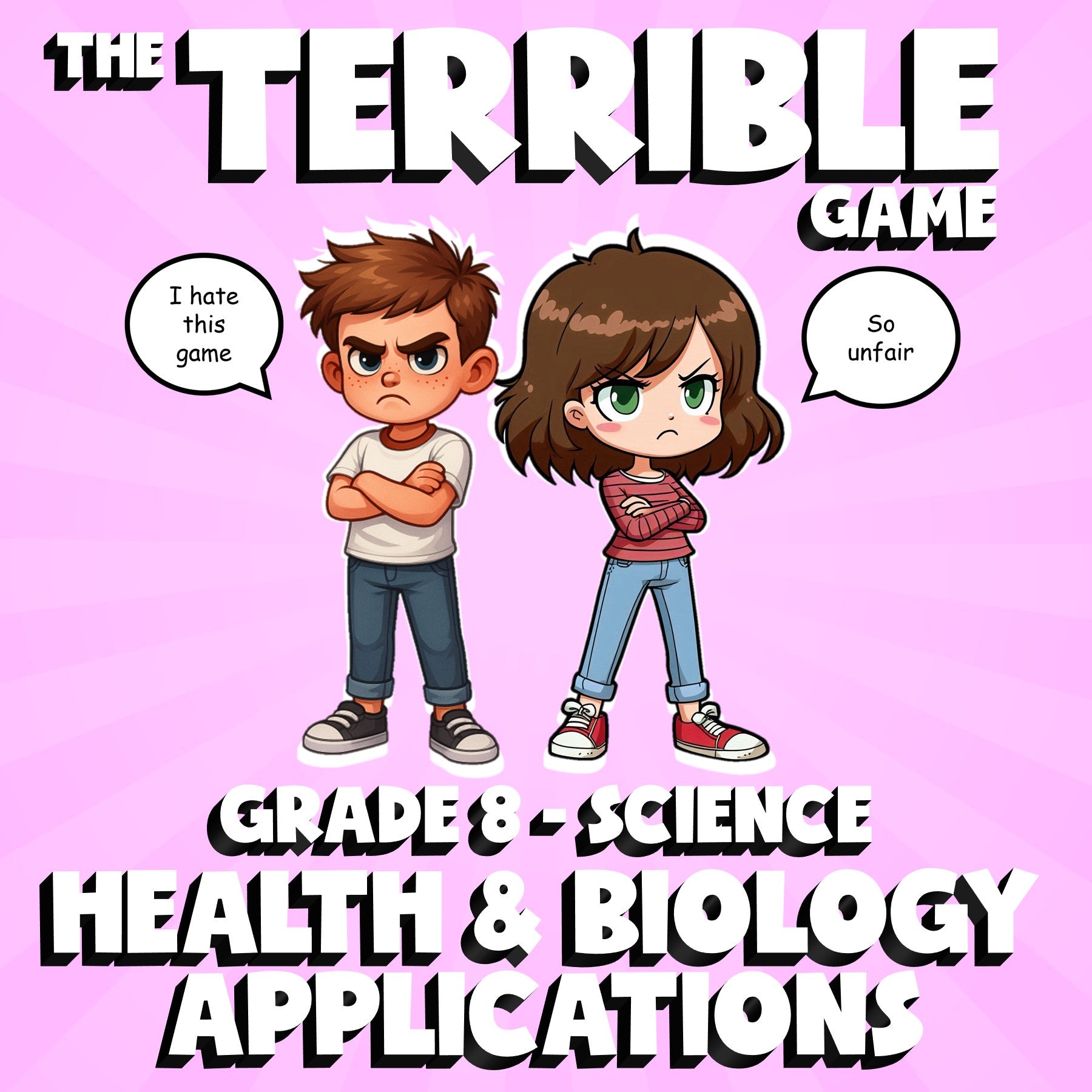 Health & Biology Applications THE TERRIBLE GAME - No Prep Grade 8 Science Review