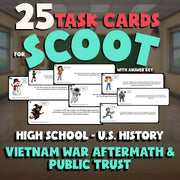 Vietnam War Aftermath & Public Trust SCOOT TASK CARDS U.S. History Game