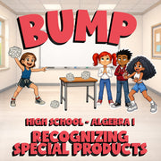 Recognizing Special Products BUMP Math Game - No Prep Algebra 1 Review Activity