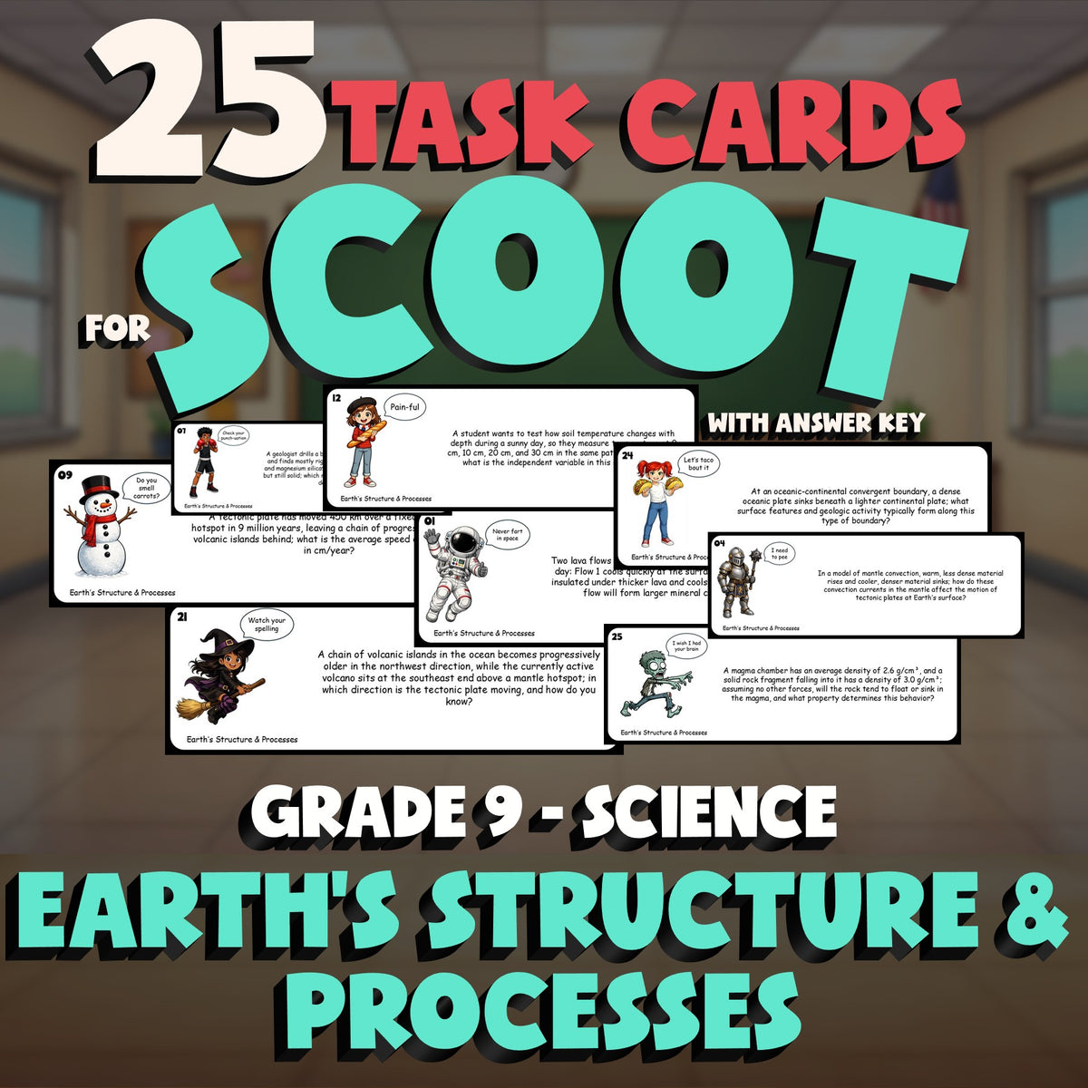 Earth’s Structure & Processes SCOOT TASK CARDS Science Game - No Prep Grade 9