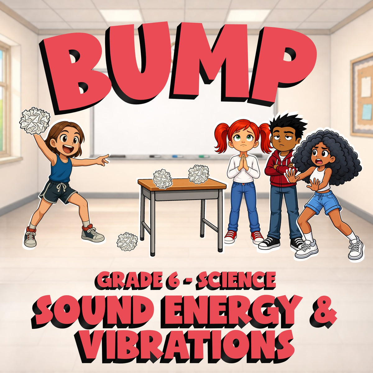 Sound Energy & Vibrations BUMP Science Game - No Prep Grade 6 Review Activity
