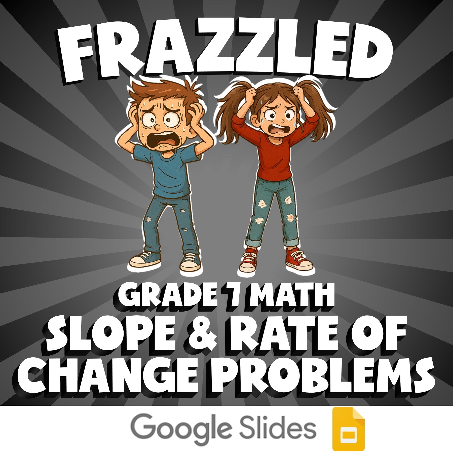 Slope & Rate of Change Problems FRAZZLED Math Game - No Prep Grade 7 Review