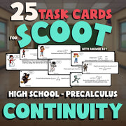 Continuity SCOOT TASK CARDS Math Game - No Prep PreCalculus Review Activity