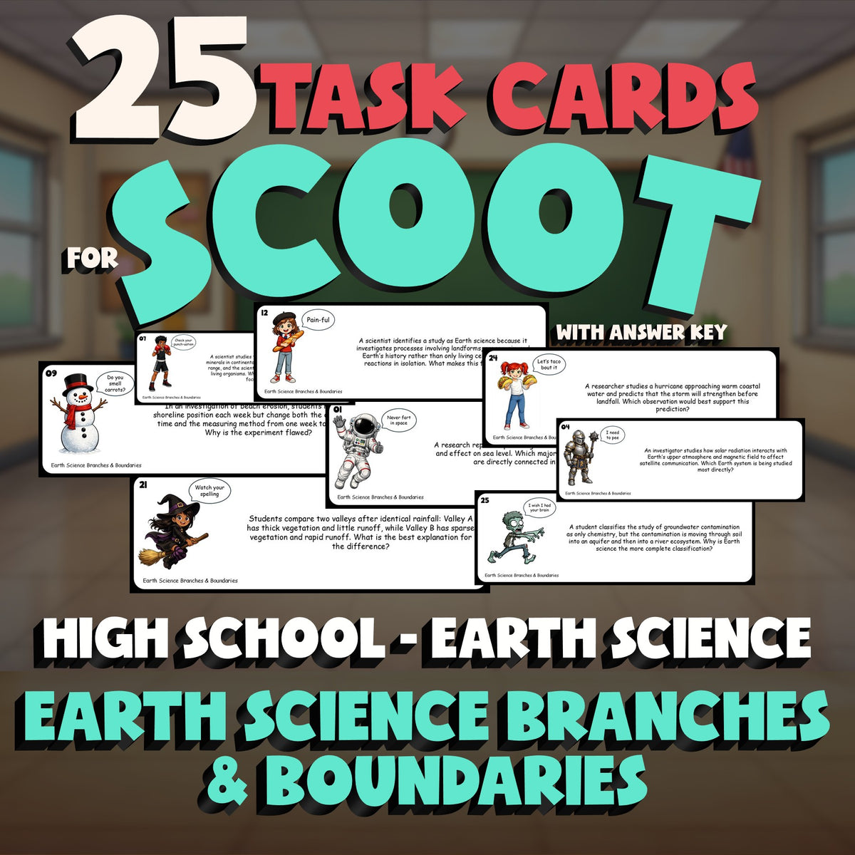 Earth Science Branches & Boundaries SCOOT TASK CARDS Game - Earth Science
