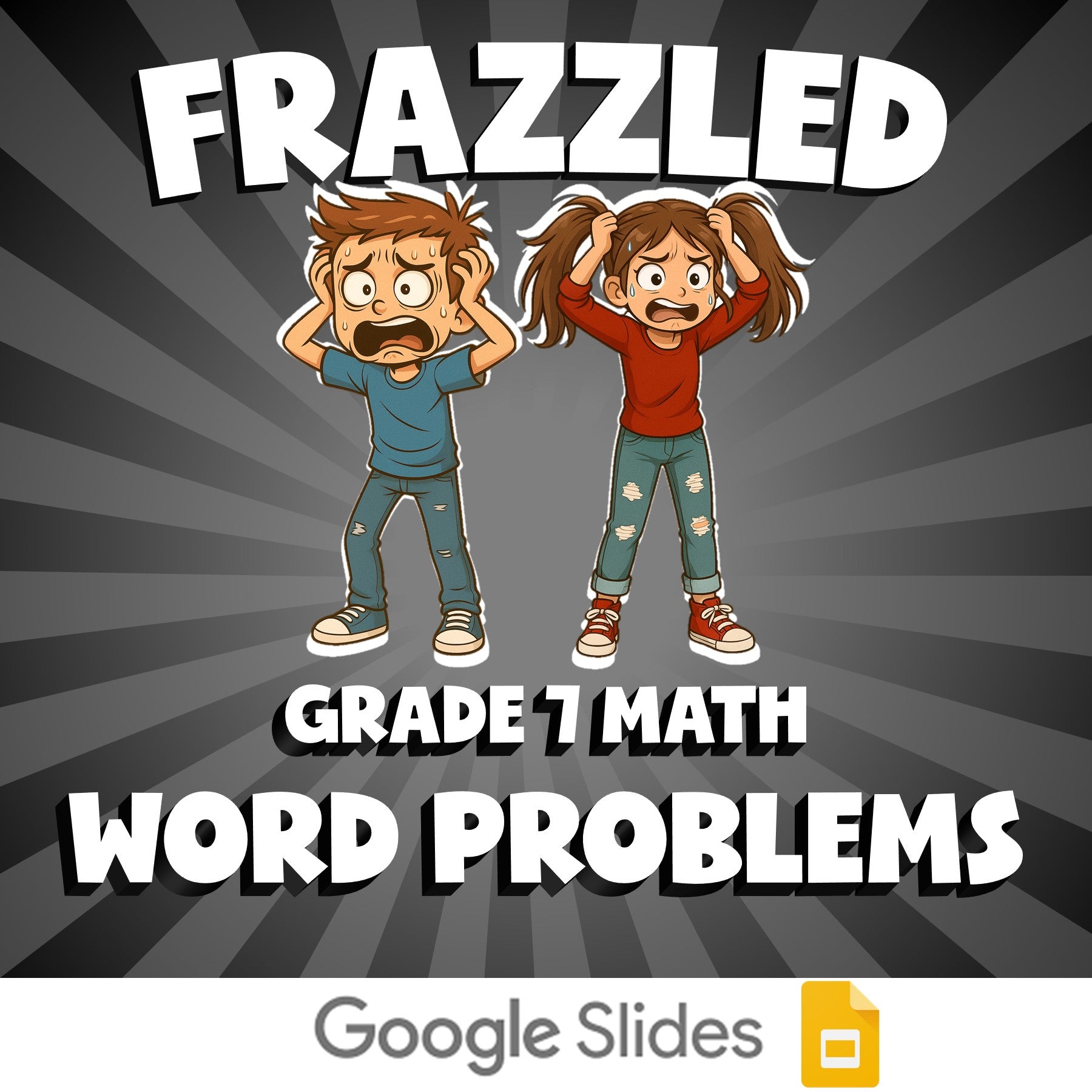 Word Problems FRAZZLED Math Game - No Prep Grade 7 Review Activity