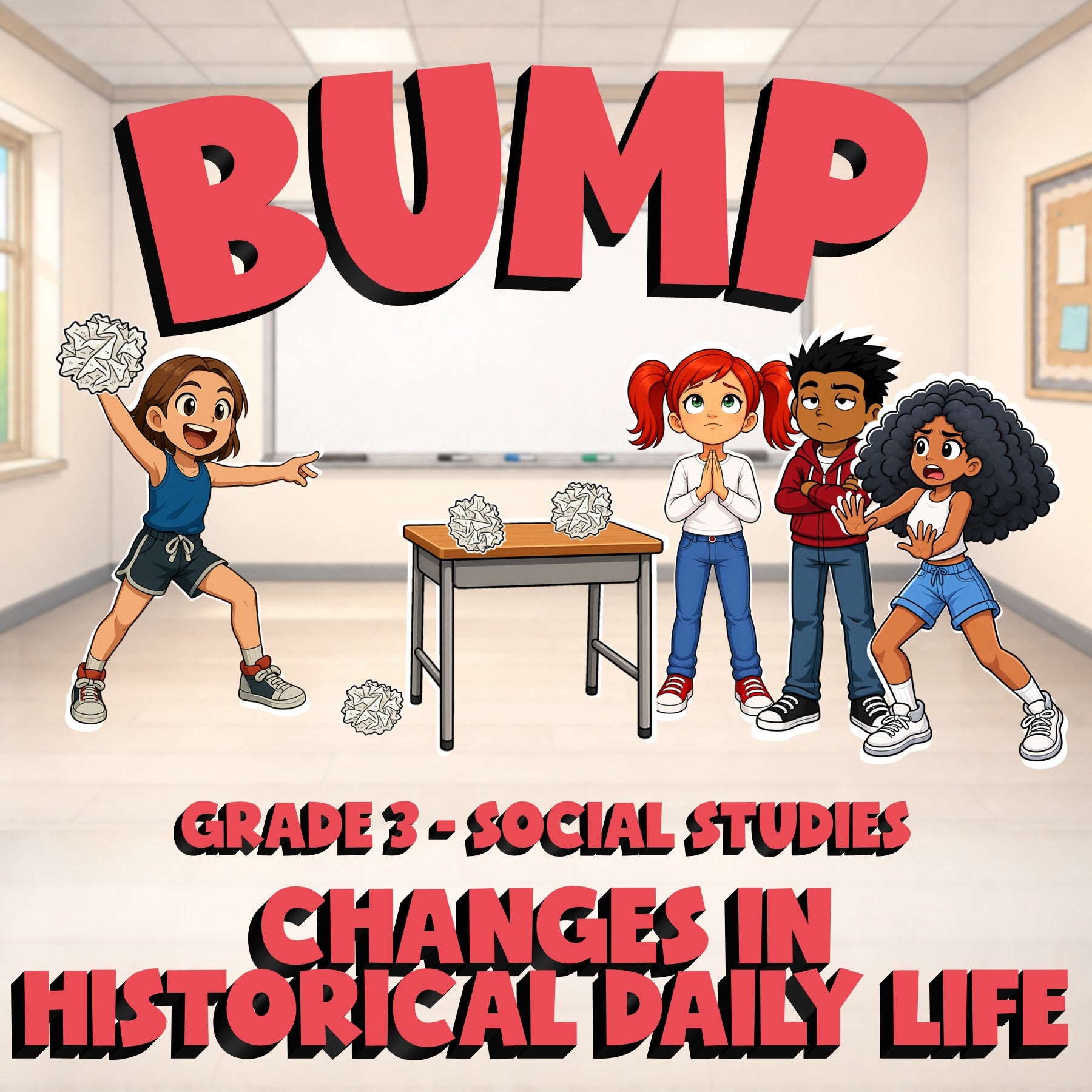 Changes in Historical Daily Life BUMP Socials Game - No Prep Grade 3 Review