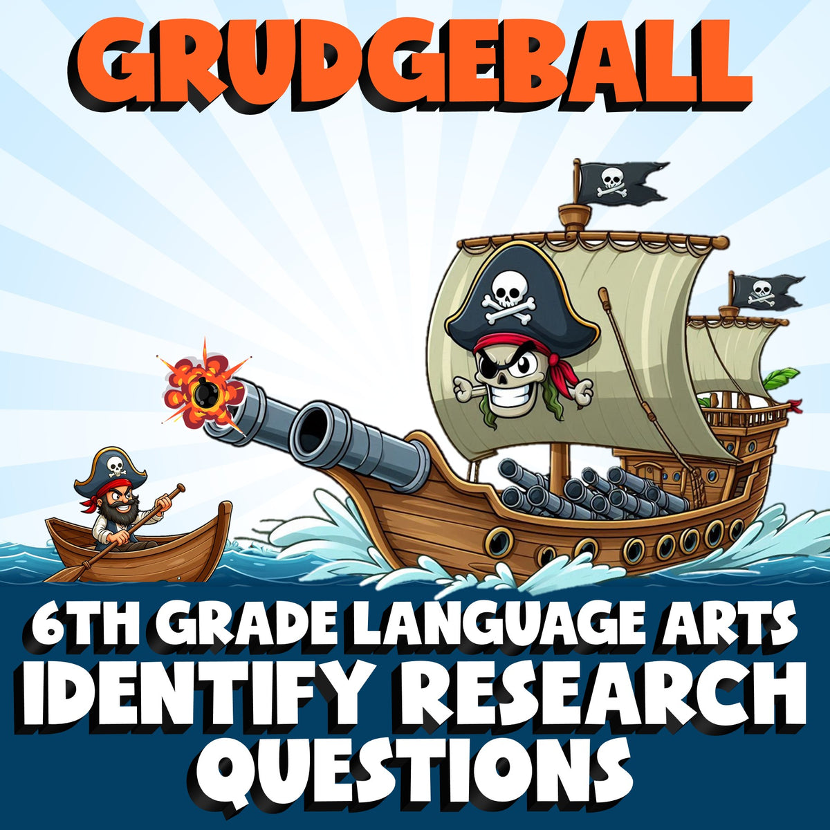Identify Research Questions GRUDGEBALL ELA Game - No Prep Grade 6 Review