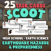 Earthquake Hazards & Preparedness SCOOT TASK CARDS Game - No Prep Earth Science