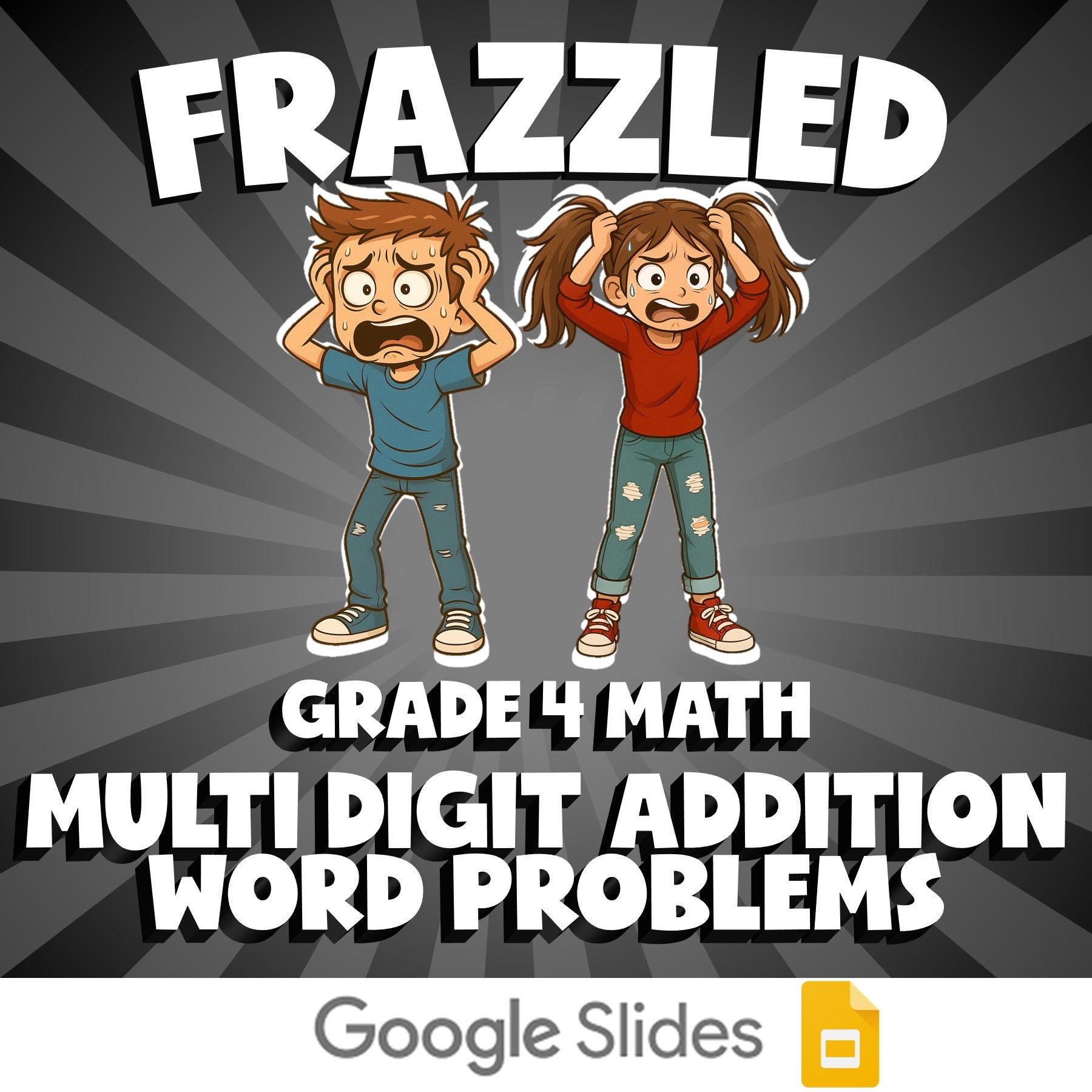 Multi Digit Addition Word Problems FRAZZLED Math Game - No Prep Grade 4 Review