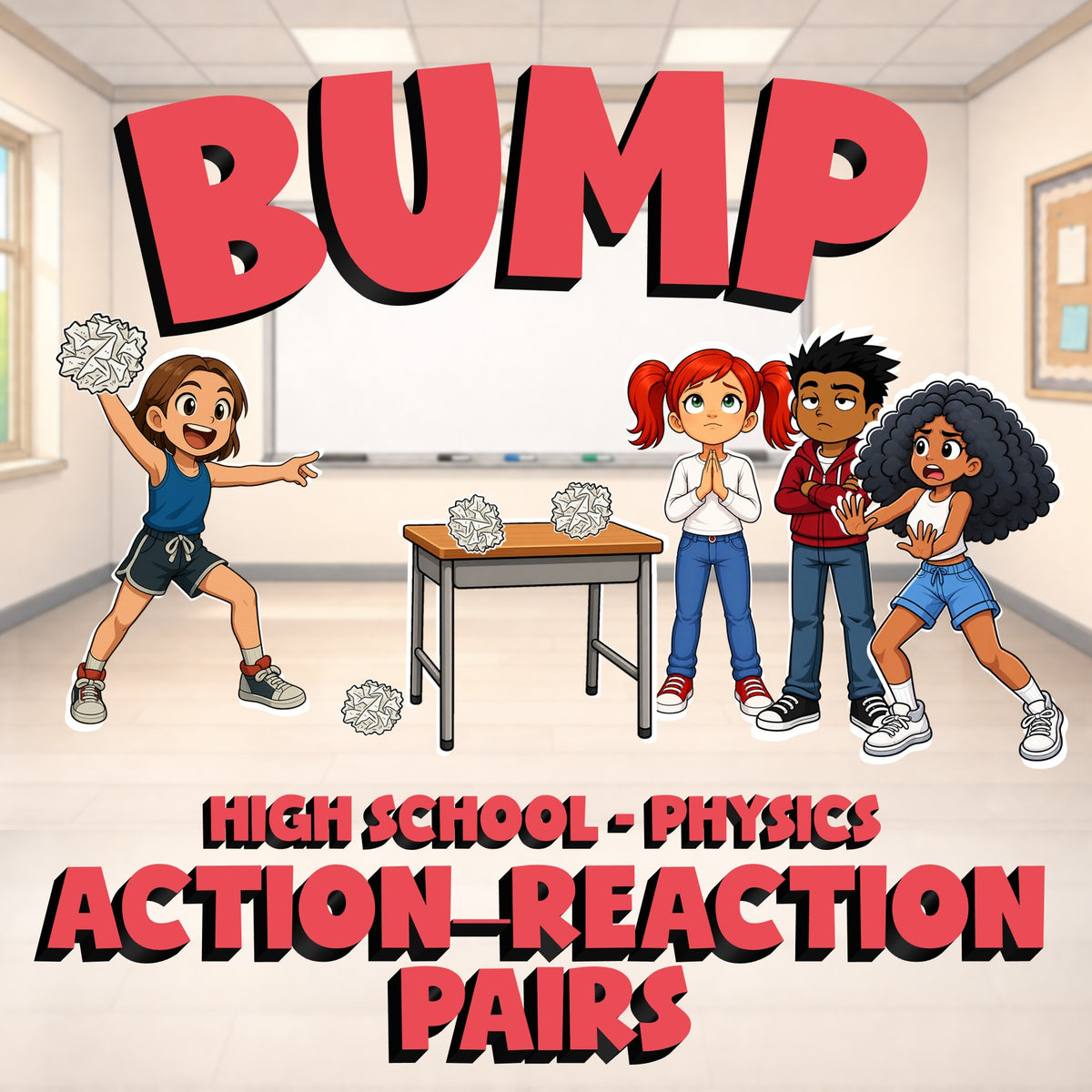 Action–Reaction Pairs BUMP Science Game - No Prep Physics Review Activity