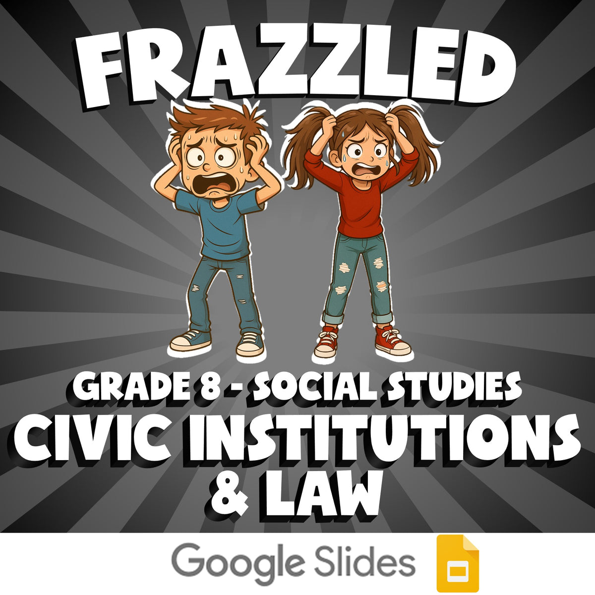 Civic Institutions & Law FRAZZLED Socials Game - No Prep Grade 8 Review Activity