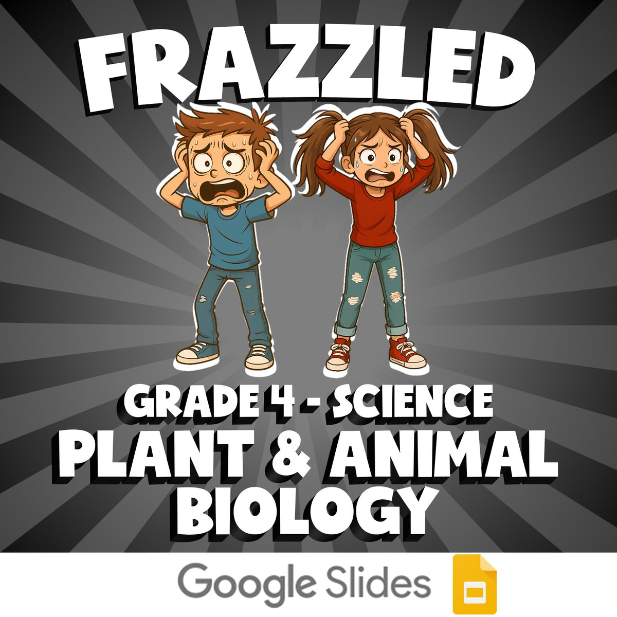 Plant & Animal Biology FRAZZLED Science Game - No Prep Grade 4 Review Activity
