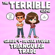 Triangular Trade THE TERRIBLE GAME - No Prep Grade 4 Socials Review Activity