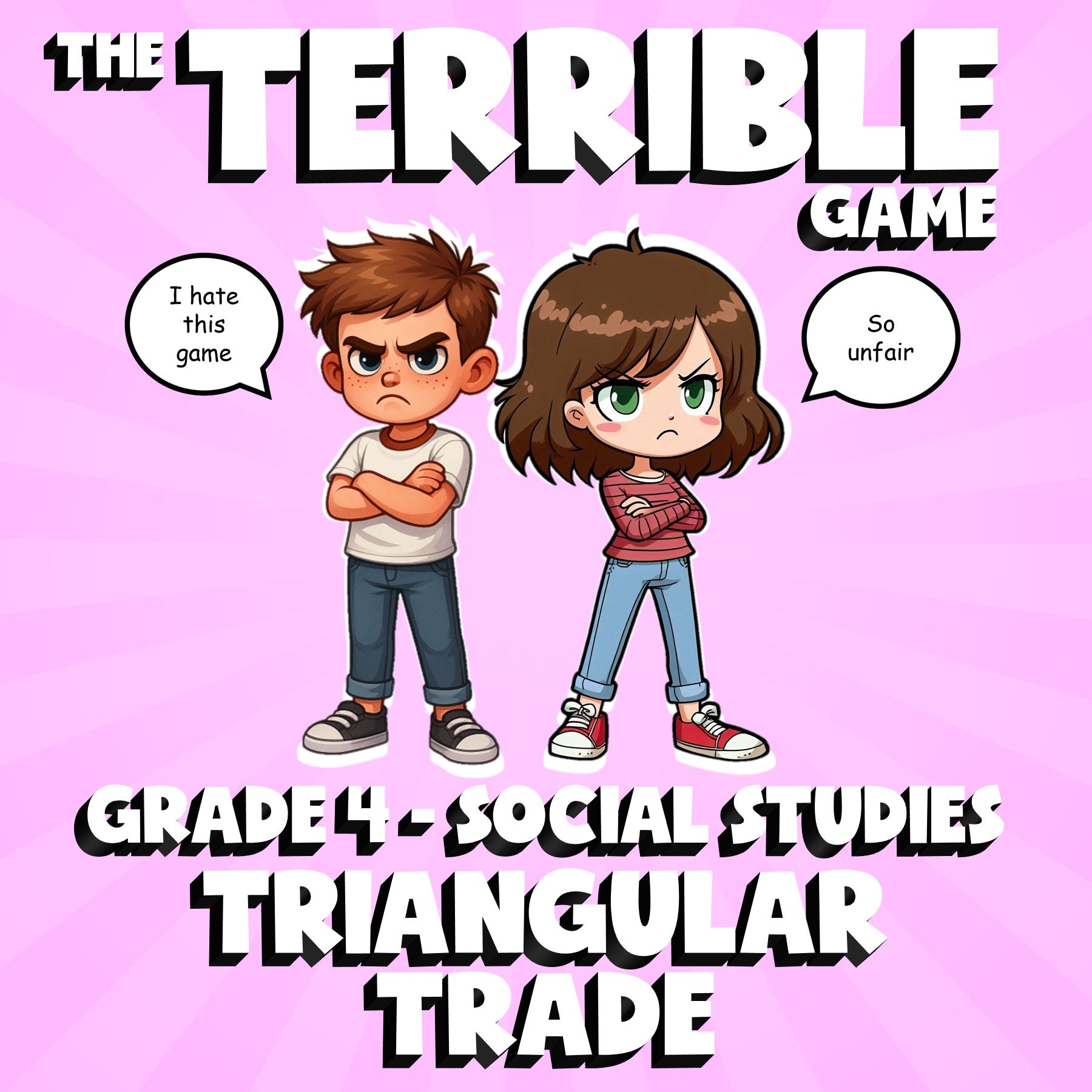 Triangular Trade THE TERRIBLE GAME - No Prep Grade 4 Socials Review Activity