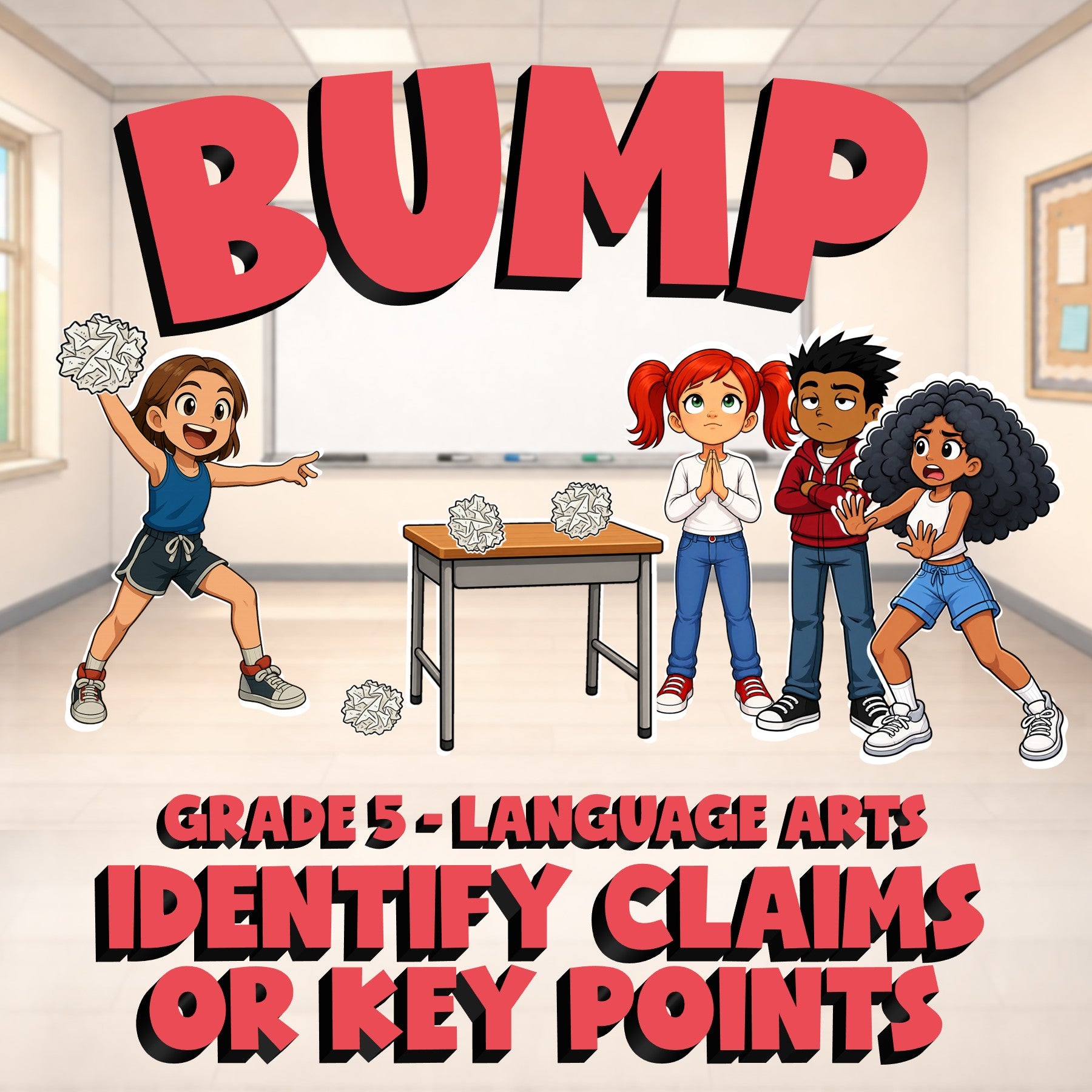 Identify Claims or Key Points BUMP ELA Game - No Prep Grade 5 Review Activity