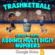 Adding Multi Digit Numbers TRASHKETBALL Math Game - No Prep Grade 4 Review