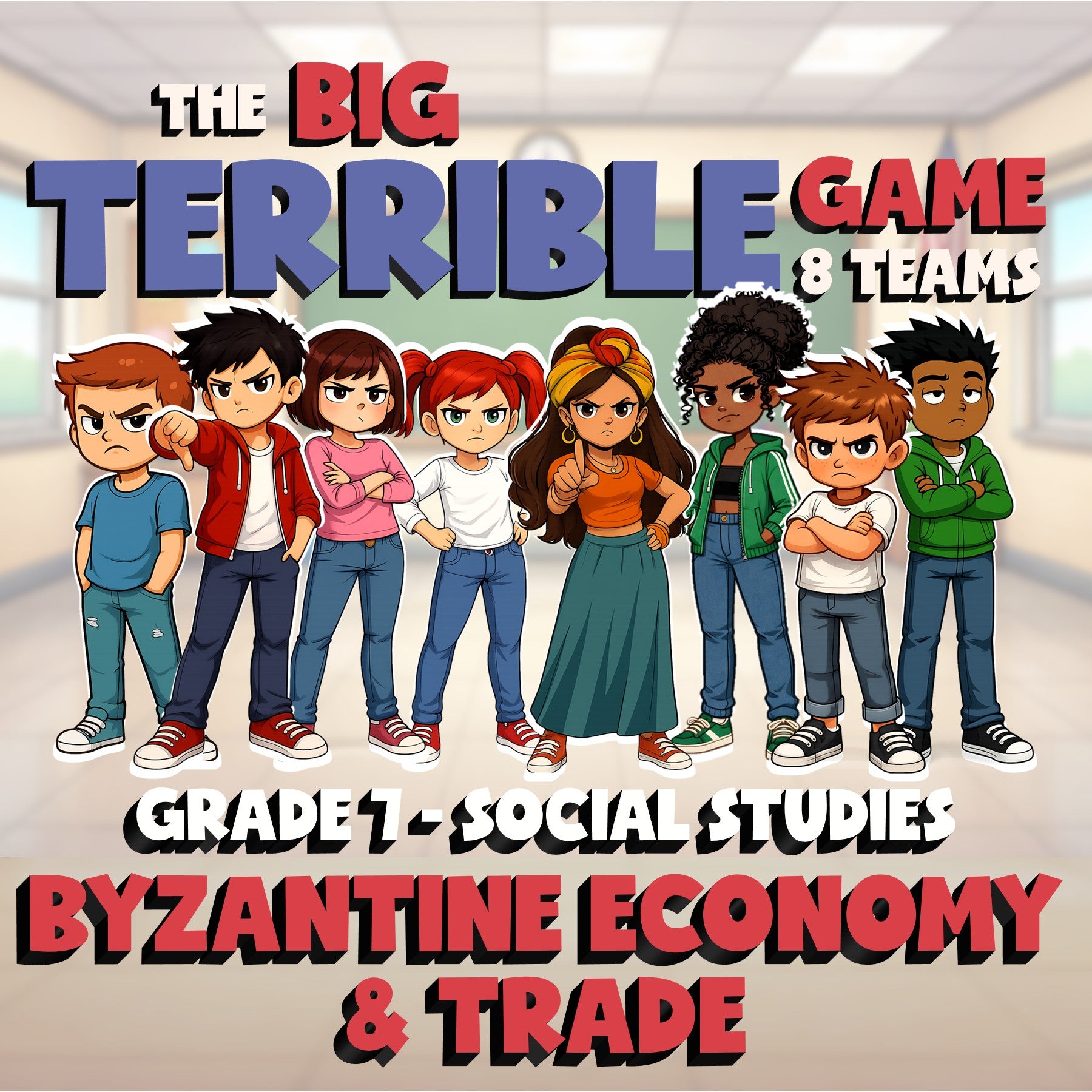 Byzantine Economy & Trade BIG TERRIBLE GAME - No Prep Grade 7 Socials Review