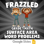 Surface Area Word Problems FRAZZLED Math Game - No Prep Grade 7 Review Activity