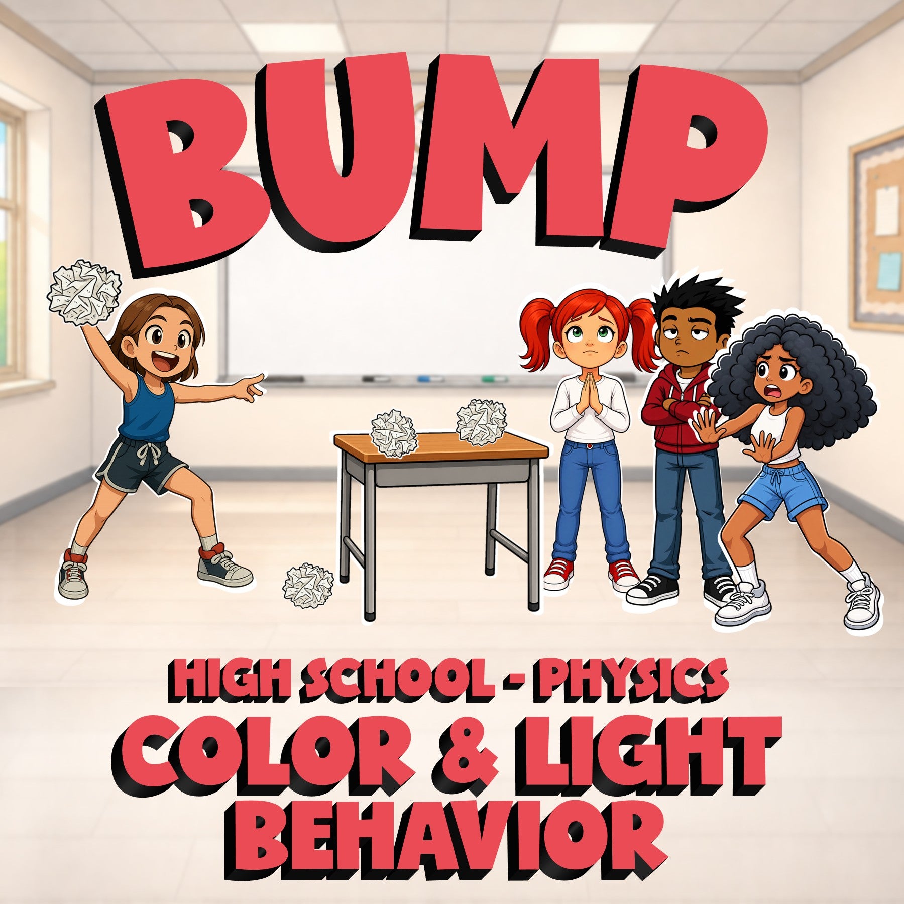 Color & Light Behavior BUMP Science Game - No Prep Physics Review Activity