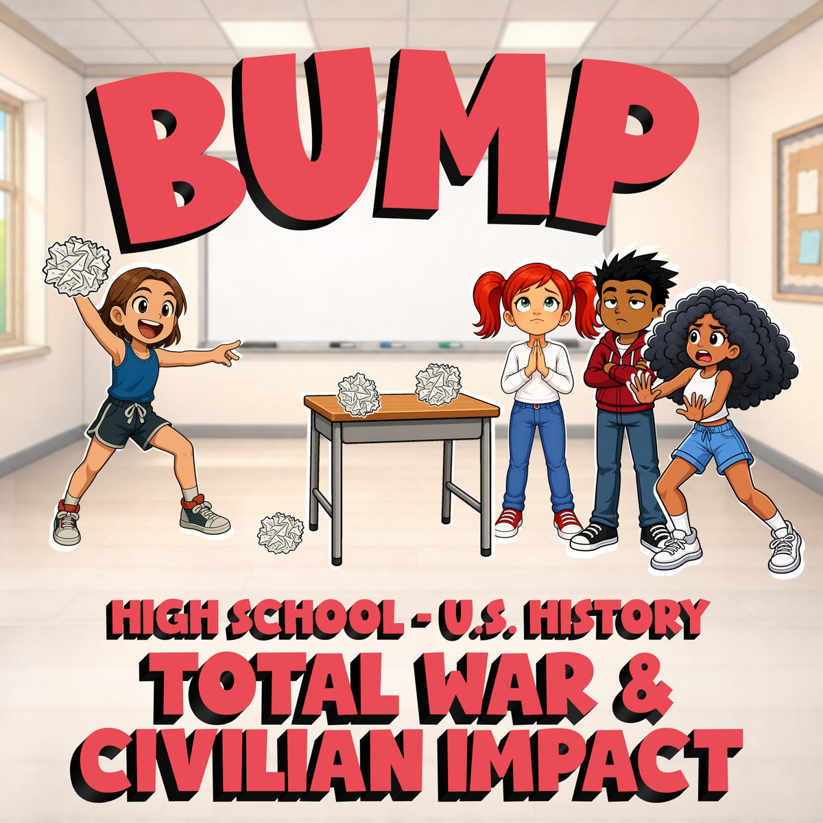 Total War & Civilian Impact BUMP U.S. History Game - No Prep Review Activity