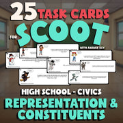 Representation & Constituents SCOOT TASK CARDS Civics Game - No Prep Review