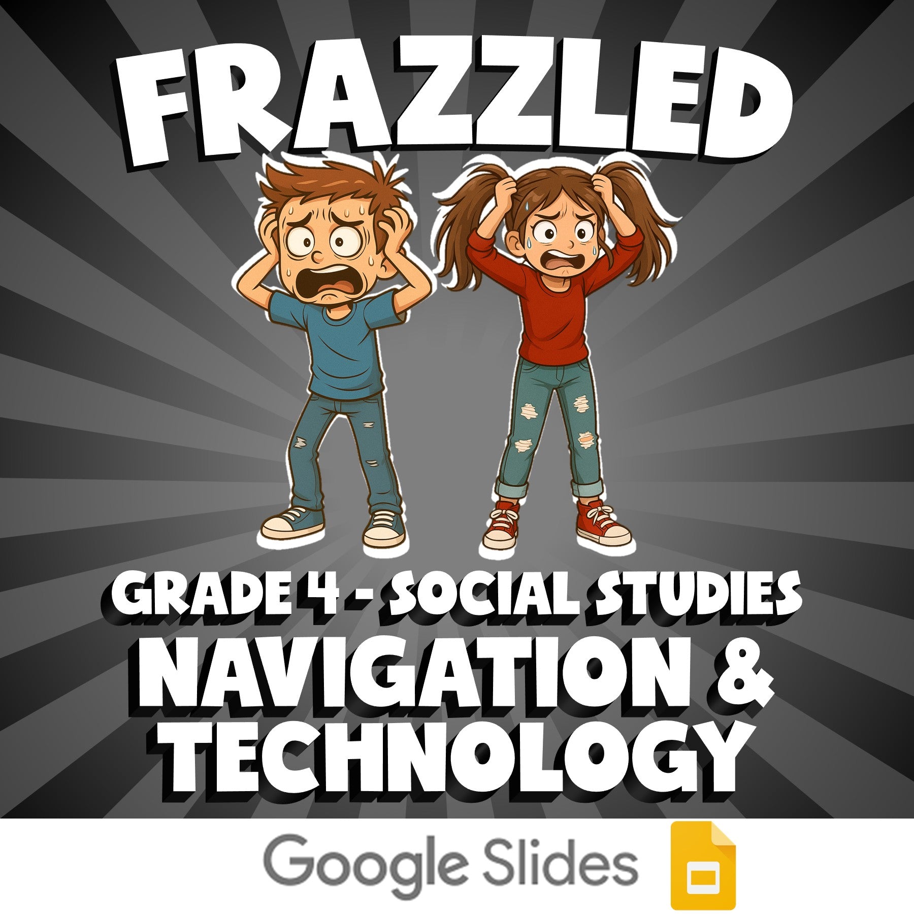 Navigation & Technology FRAZZLED Socials Game - No Prep Grade 4 Review Activity