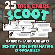 Identify How Information Is Organized SCOOT TASK CARDS ELA Game - Grade 3