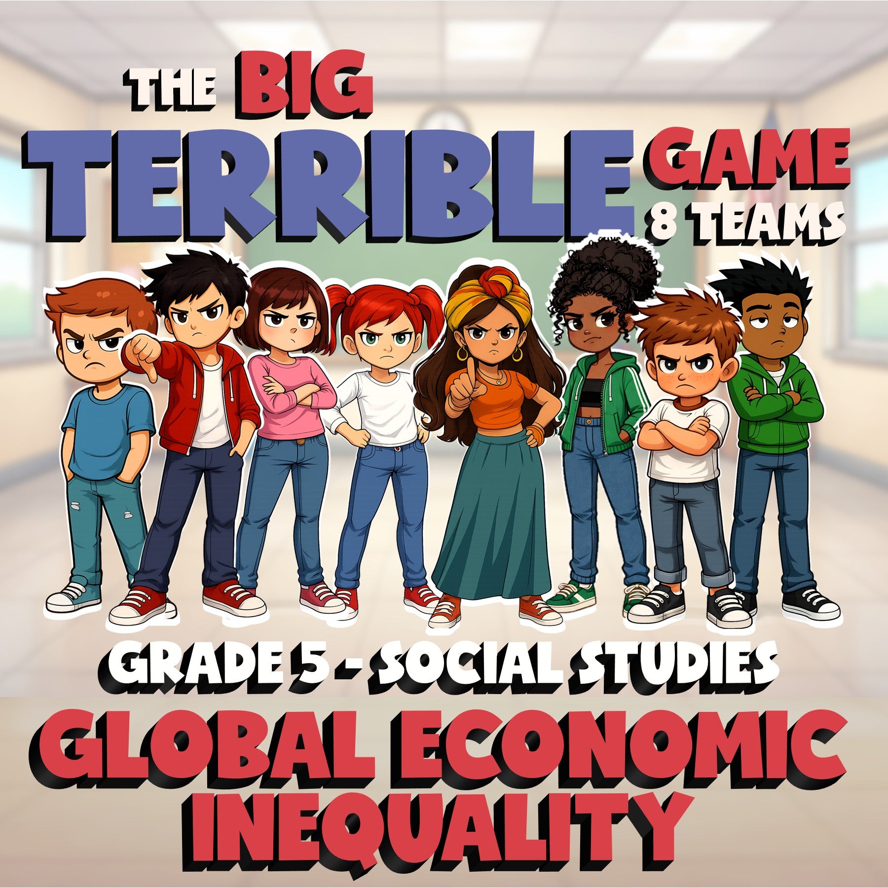 Global Economic Inequality BIG TERRIBLE GAME - No Prep Grade 5 Socials Review