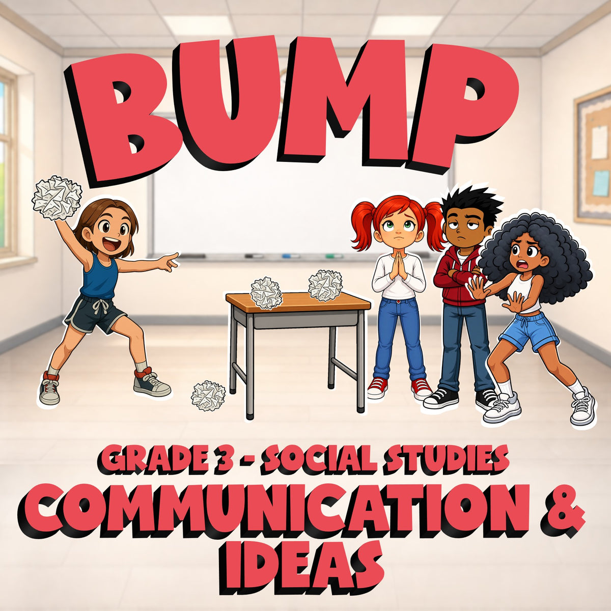 Communication & Ideas BUMP Socials Game - No Prep Grade 3 Review Activity