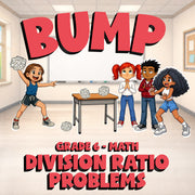 Division Ratio Problems BUMP Math Game - No Prep Grade 6 Review Activity