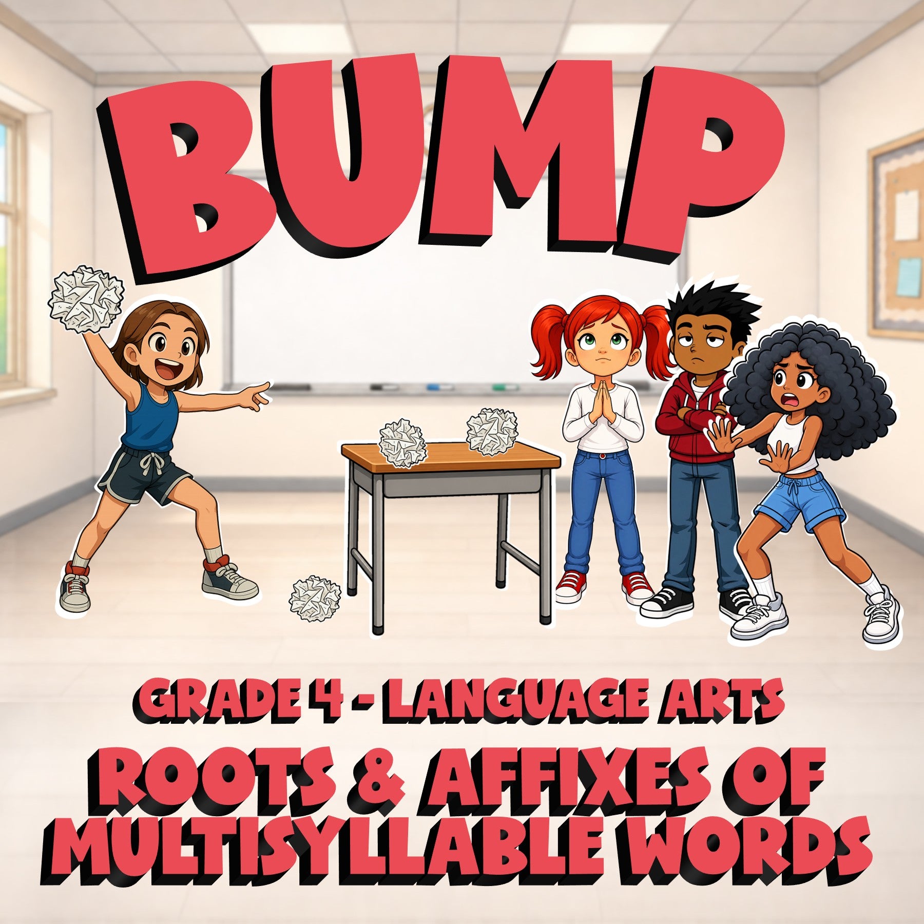 Roots & Affixes of Multisyllable Words BUMP ELA Game - No Prep Grade 4 Review
