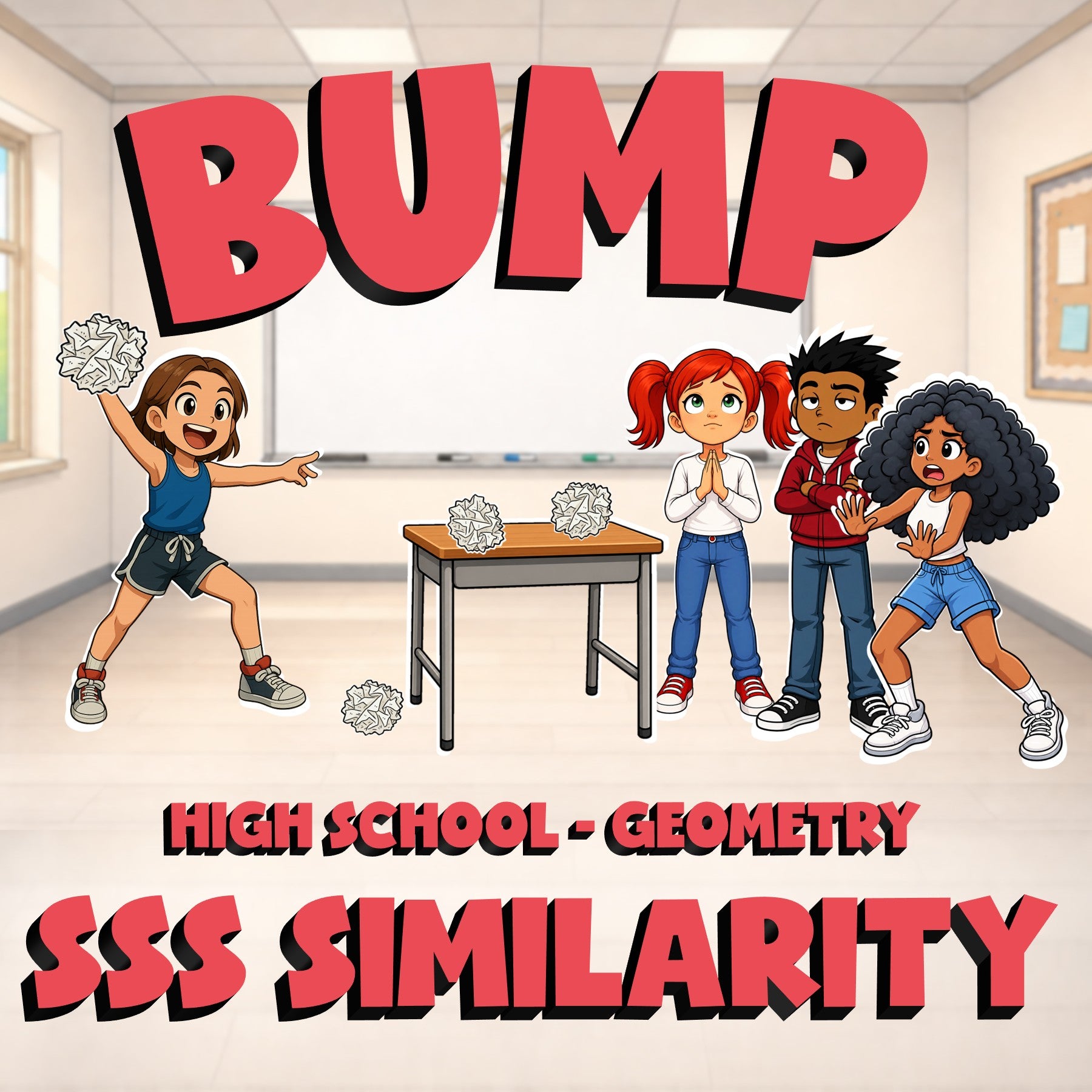 SSS Similarity BUMP Math Game - No Prep Geometry Review Activity