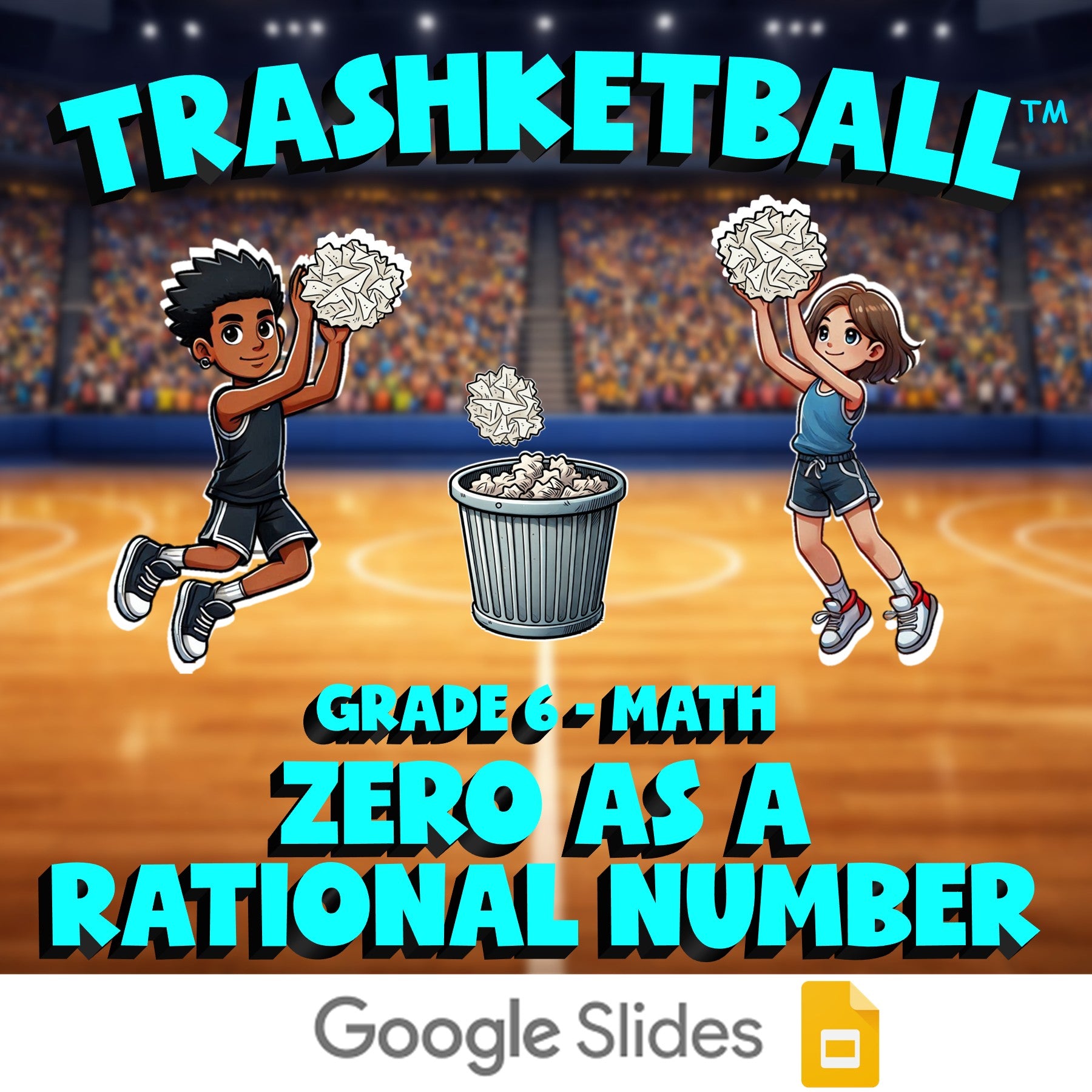 Zero as a Rational Number TRASHKETBALL Math Game - No Prep Grade 6 Review