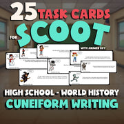 Cuneiform Writing SCOOT TASK CARDS Game - No Prep World History Review Activity