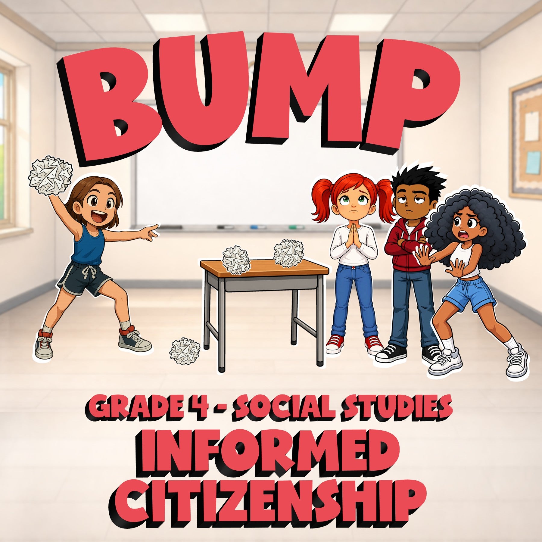Informed Citizenship BUMP Socials Game - No Prep Grade 4 Review Activity