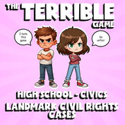 Landmark Civil Rights Cases THE TERRIBLE GAME - No Prep Civics Review Activity