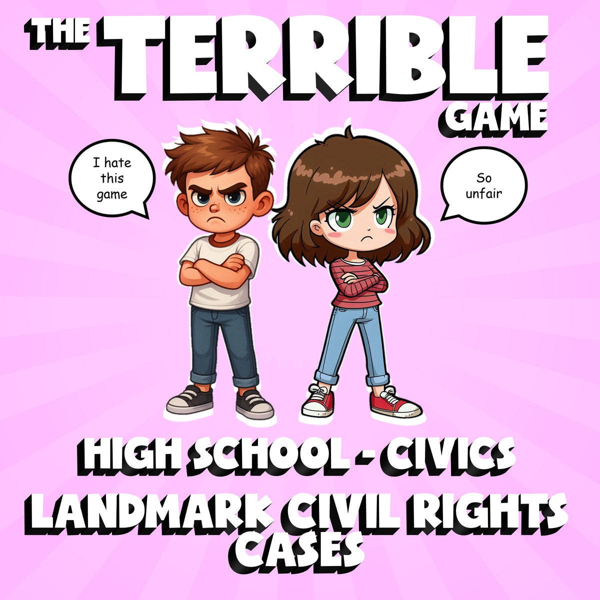 Landmark Civil Rights Cases THE TERRIBLE GAME - No Prep Civics Review Activity