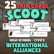 International Alliances SCOOT TASK CARDS Civics Game - No Prep Review Activity