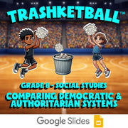Comparing Democratic & Authoritarian Systems TRASHKETBALL Socials Game - Grade 8